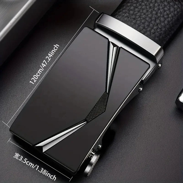 Belt Men's Leather Black Automatic Buckle Men's Trend Youth Leather Personality Simple Business High Quality Men Belts