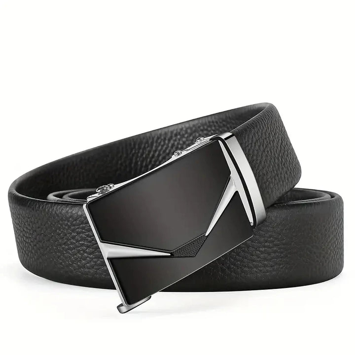 Belt Men's Leather Black Automatic Buckle Men's Trend Youth Leather Personality Simple Business High Quality Men Belts