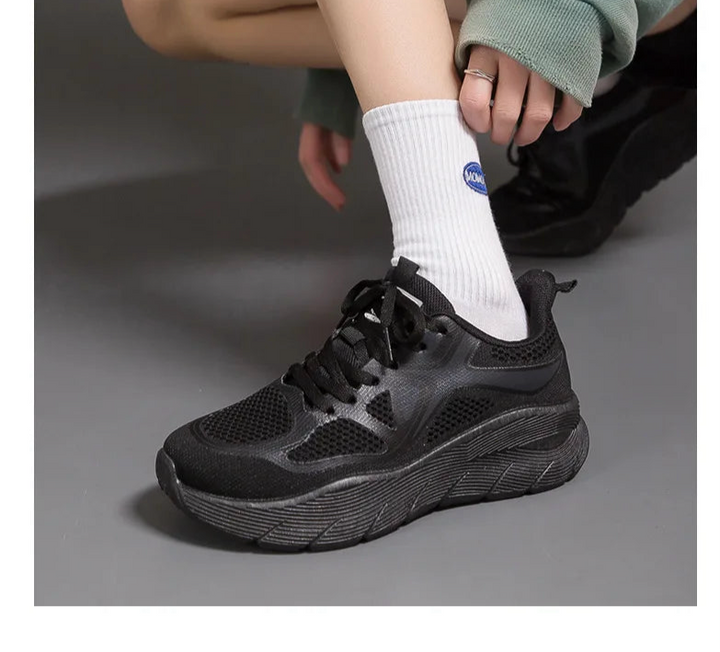 Sports Sneakers for Women Versatile Thick Soled Casual Breathable Running Shoes Soft Sole Slip-Resistant for Everyday Use