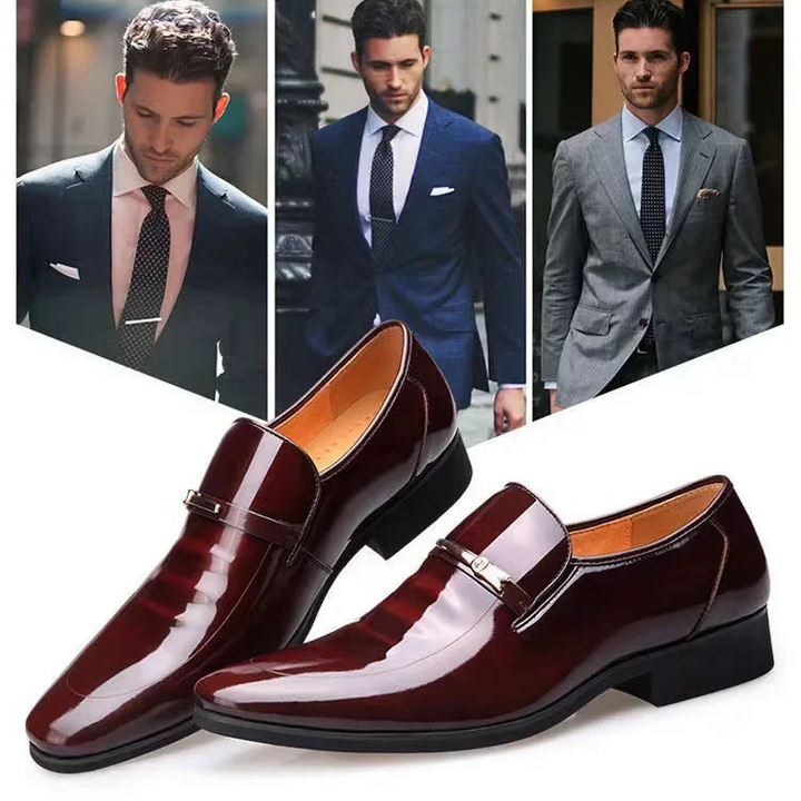 Luxury Business Oxford Leather Shoes Men Breathable Patent Leather Formal Shoes Plus Size Man Office Wedding Flats Male Black