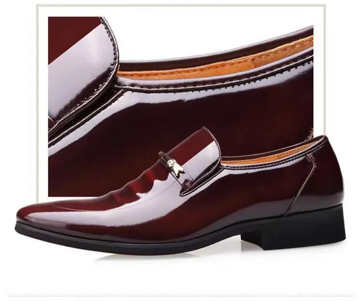 Luxury Business Oxford Leather Shoes Men Breathable Patent Leather Formal Shoes Plus Size Man Office Wedding Flats Male Black