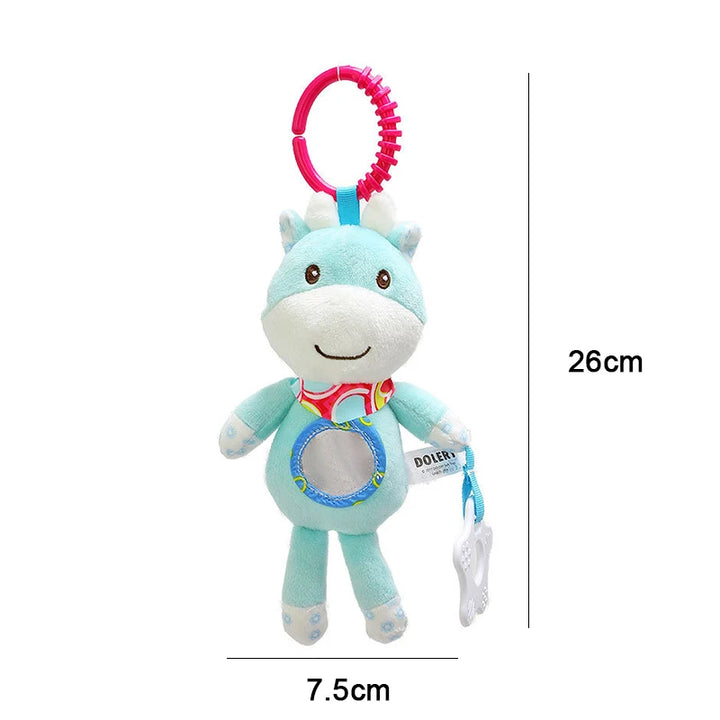 Soft Animal Handbells Rattles Butterfly Rabbit Duck Plush Infant Baby Development Handle Toys Hot Selling WIth Teether Baby Toy