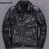 Mauroicardi Spring Black Pu Leather Motorcycle Jacket for Men Style Long Sleeve Zipper Pockets Mens Leather Jackets and Coats