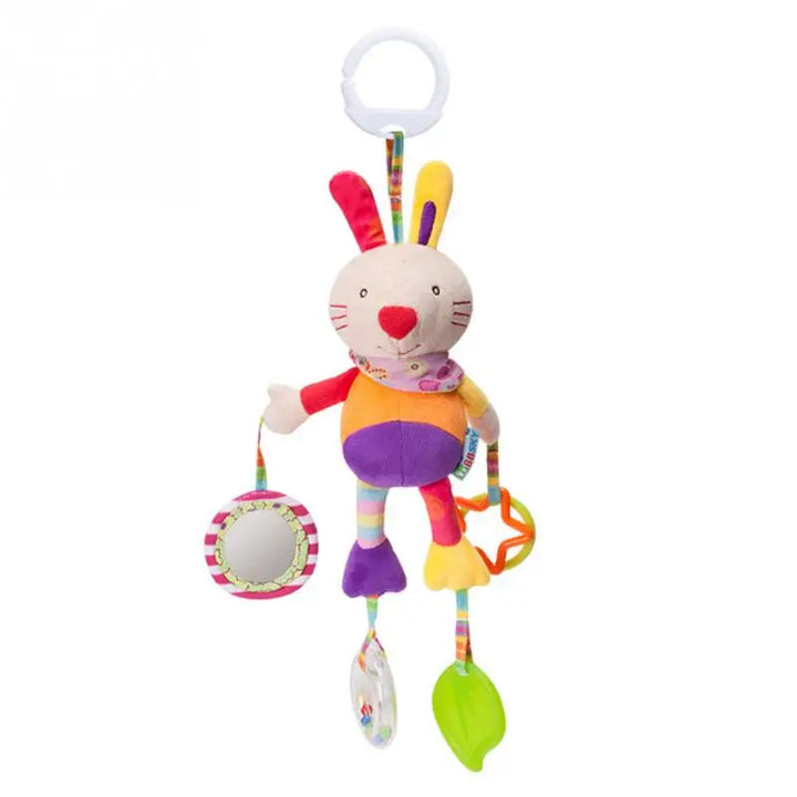 Soft Animal Handbells Rattles Butterfly Rabbit Duck Plush Infant Baby Development Handle Toys Hot Selling WIth Teether Baby Toy