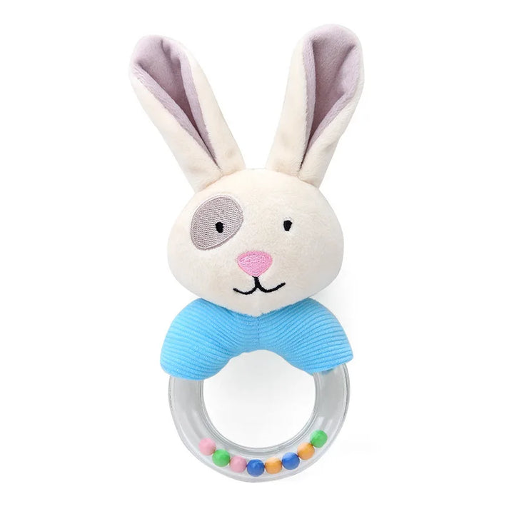 Soft Animal Handbells Rattles Butterfly Rabbit Duck Plush Infant Baby Development Handle Toys Hot Selling WIth Teether Baby Toy