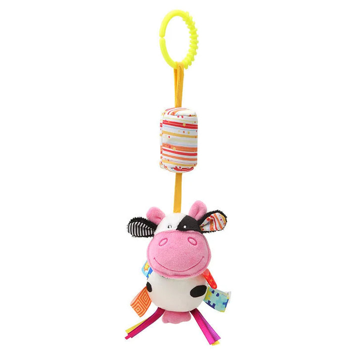 Soft Animal Handbells Rattles Butterfly Rabbit Duck Plush Infant Baby Development Handle Toys Hot Selling WIth Teether Baby Toy