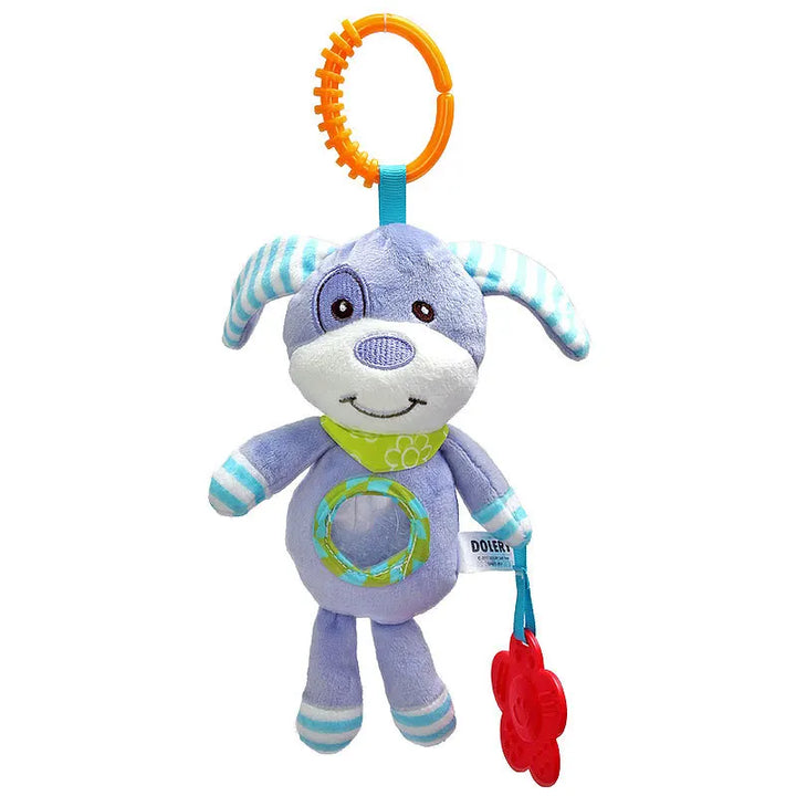 Soft Animal Handbells Rattles Butterfly Rabbit Duck Plush Infant Baby Development Handle Toys Hot Selling WIth Teether Baby Toy