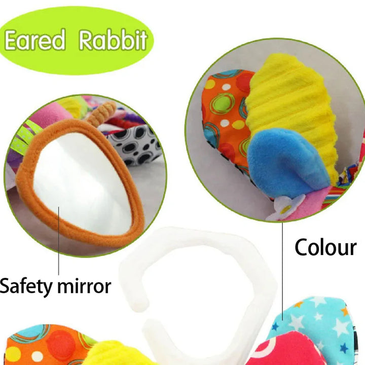Soft Animal Handbells Rattles Butterfly Rabbit Duck Plush Infant Baby Development Handle Toys Hot Selling WIth Teether Baby Toy