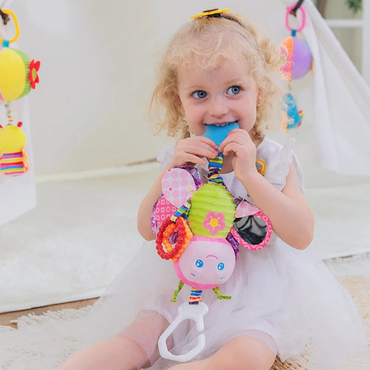 Soft Animal Handbells Rattles Butterfly Rabbit Duck Plush Infant Baby Development Handle Toys Hot Selling WIth Teether Baby Toy