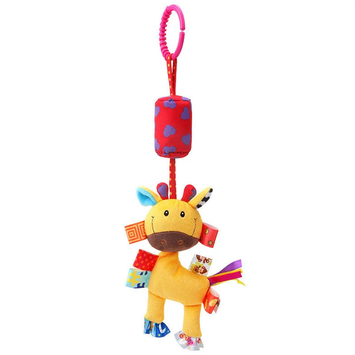Soft Animal Handbells Rattles Butterfly Rabbit Duck Plush Infant Baby Development Handle Toys Hot Selling WIth Teether Baby Toy