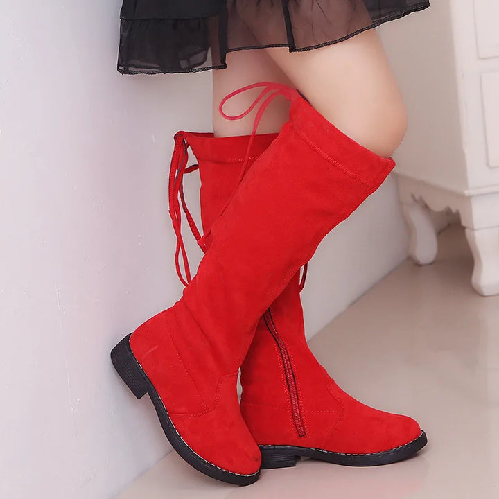 Fashion Girls Boots Children's Long Boots Soft Knee-High Boots Kids Princess Shoes Autumn Winter Warm Toddler Girls Botas D908