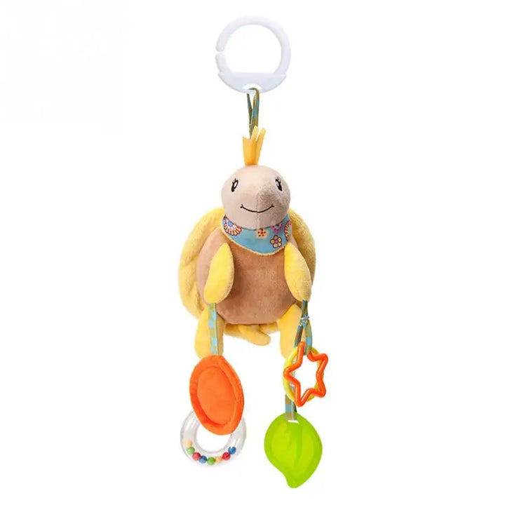 Soft Animal Handbells Rattles Butterfly Rabbit Duck Plush Infant Baby Development Handle Toys Hot Selling WIth Teether Baby Toy