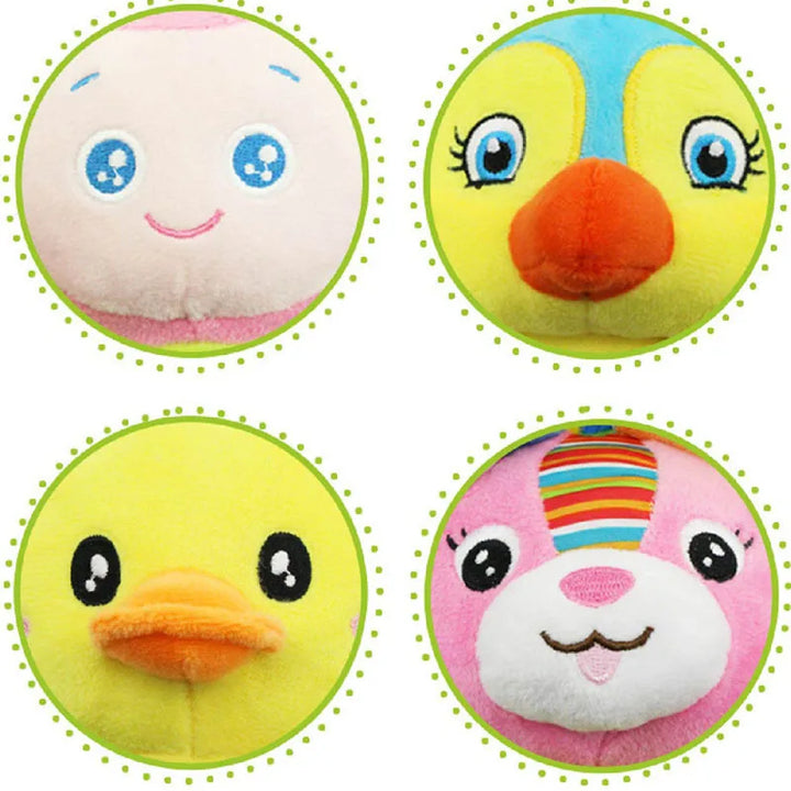 Soft Animal Handbells Rattles Butterfly Rabbit Duck Plush Infant Baby Development Handle Toys Hot Selling WIth Teether Baby Toy