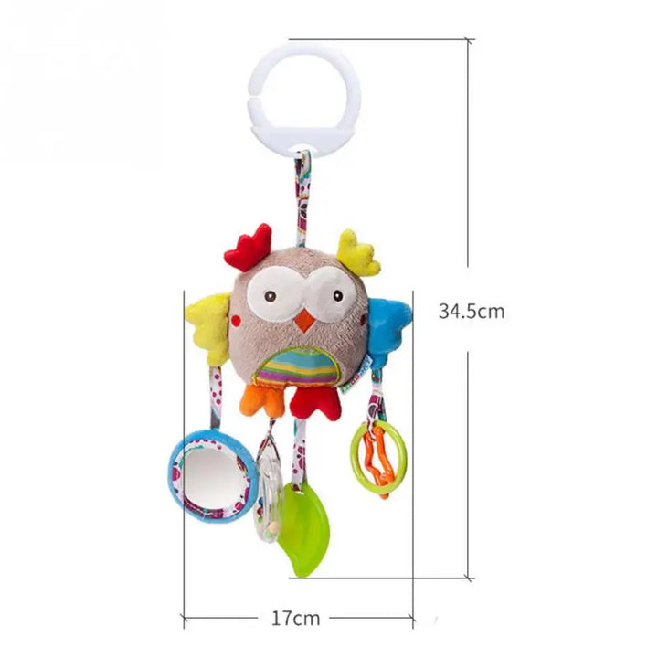 Soft Animal Handbells Rattles Butterfly Rabbit Duck Plush Infant Baby Development Handle Toys Hot Selling WIth Teether Baby Toy