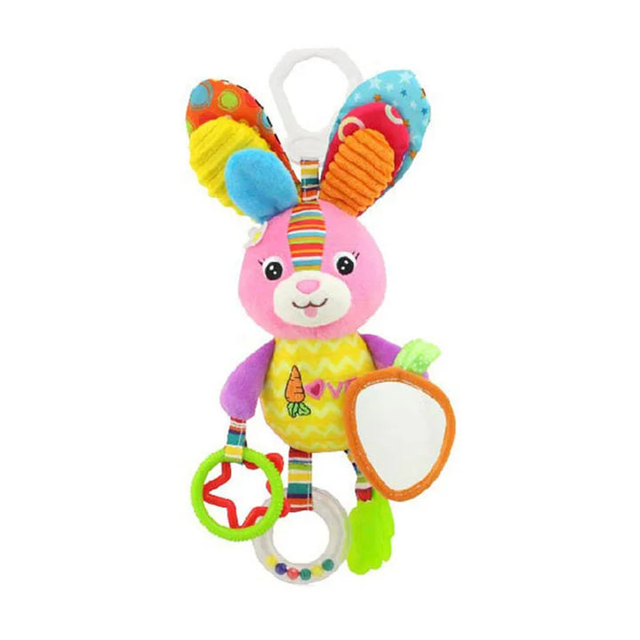 Soft Animal Handbells Rattles Butterfly Rabbit Duck Plush Infant Baby Development Handle Toys Hot Selling WIth Teether Baby Toy