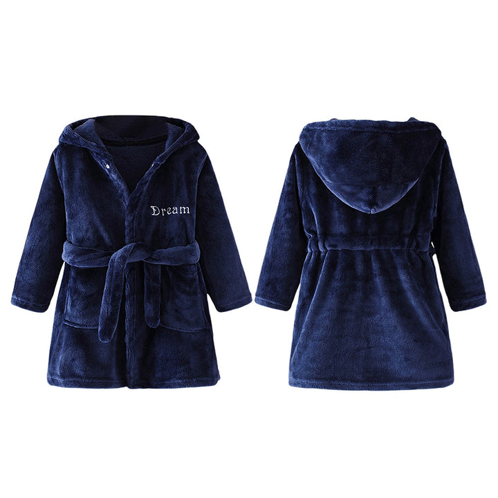 Children Bath Robes Flannel Winter Kids Sleepwear Hooded Robe Infant Nightgown for Boys Girls 3-10 Years Baby Clothes For Kids