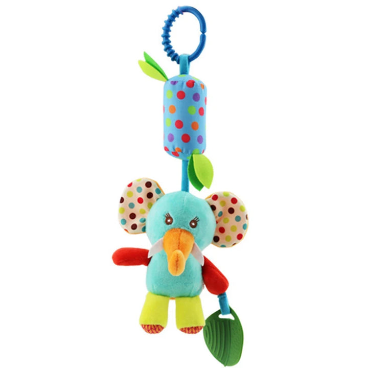 Soft Animal Handbells Rattles Butterfly Rabbit Duck Plush Infant Baby Development Handle Toys Hot Selling WIth Teether Baby Toy