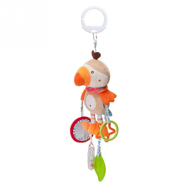 Soft Animal Handbells Rattles Butterfly Rabbit Duck Plush Infant Baby Development Handle Toys Hot Selling WIth Teether Baby Toy
