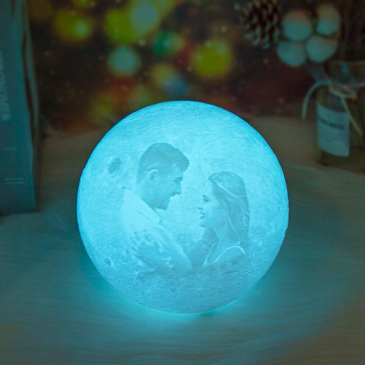 3D Printing Moon Lamp Personalized Photo Text Customized Night Light USB Rechargeable Birthday Mother Day Valentine's Lunar Gift