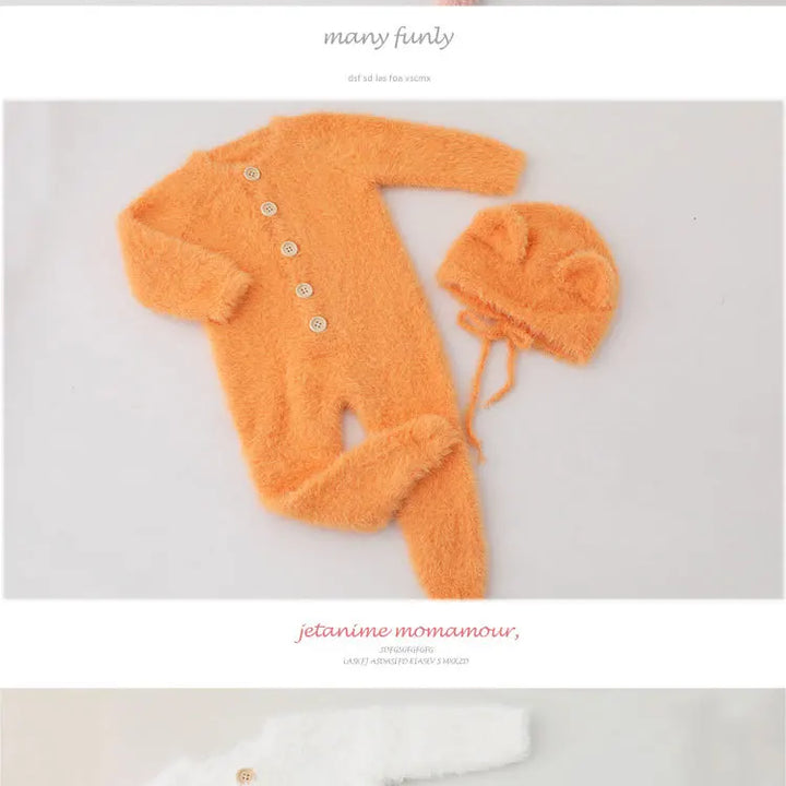 2024 Newborn romper photography props,baby handmade bear clothes for baby shoot