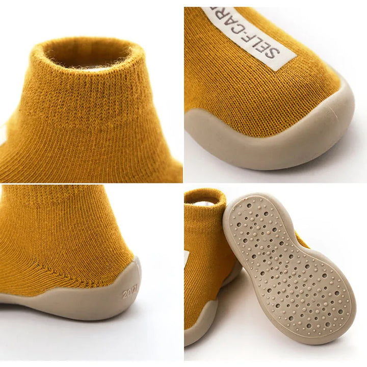 Baby Shoes Toddler First Walkers Infant Boys Girls Kids Rubber Soft Non-Slip Sole Floor Barefoot Casual Shoes Knit Booties