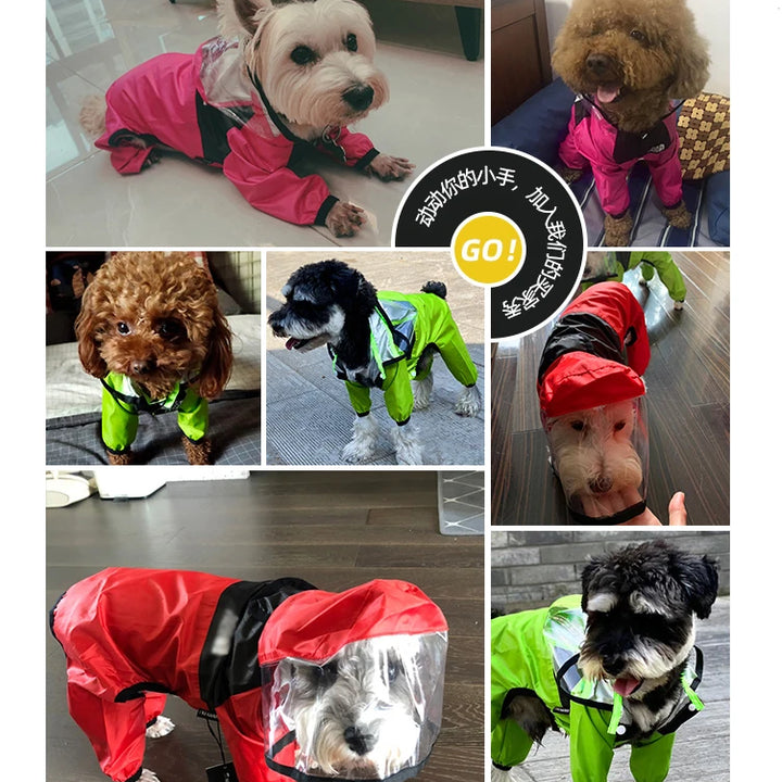 Pet Dog Raincoat The Dog Face Pet Clothes Jumpsuit Waterproof Dog Jacket Dogs Water Resistant Clothes for Dogs Pet Coat