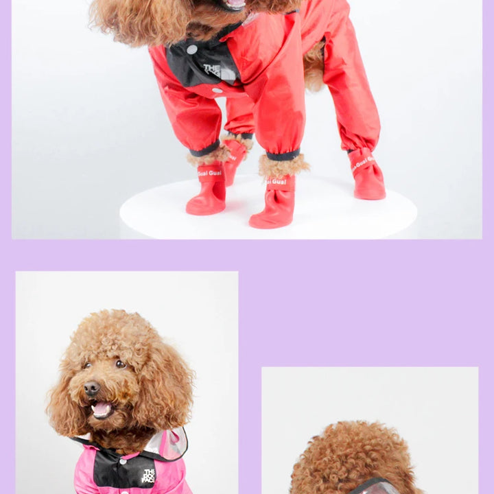 Pet Dog Raincoat The Dog Face Pet Clothes Jumpsuit Waterproof Dog Jacket Dogs Water Resistant Clothes for Dogs Pet Coat