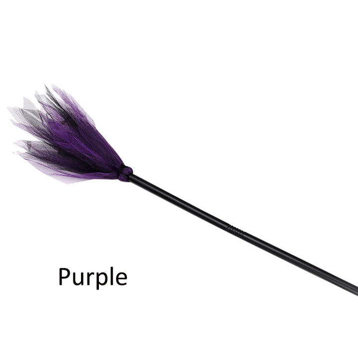Halloween Party Witch Broom Kids Plastic Cosplay Flying Broomstick Props For Masquerade Halloween Cosplay Costume Accessories