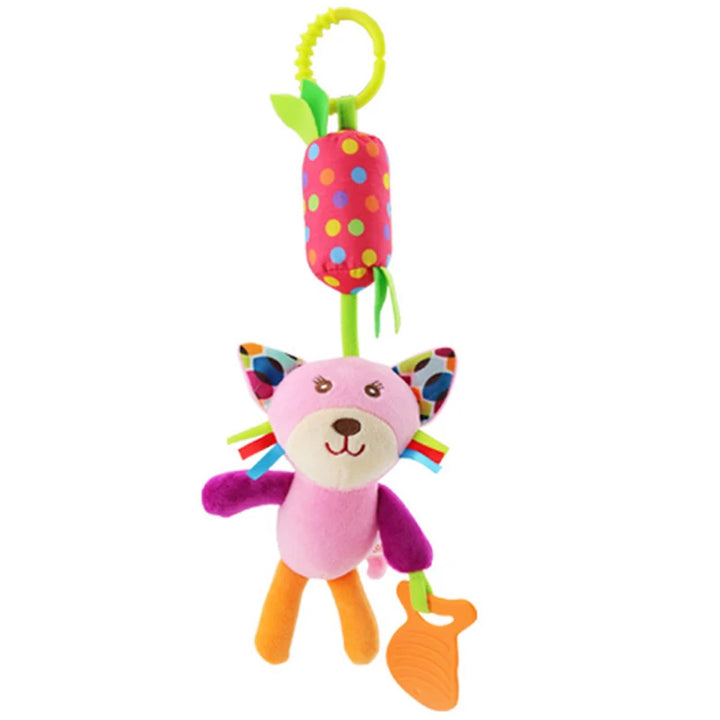 Soft Animal Handbells Rattles Butterfly Rabbit Duck Plush Infant Baby Development Handle Toys Hot Selling WIth Teether Baby Toy