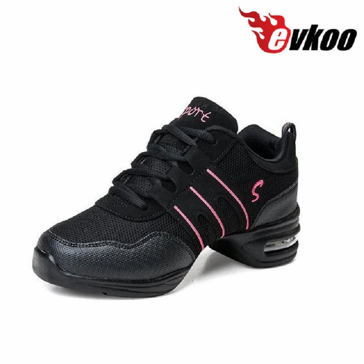 Women's Jazz Dance Sneakers Hip Hop Red White Breathable Soft Sole Comfortable Flexible Dance Sport Shoes J-002 DIY