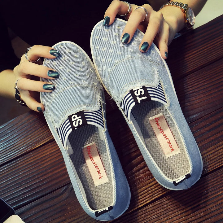 Women Canva Sneakers Shoes Spring Denim Shoes Female Flats Gril Students Casual Classic Shoes New Jeans Feminino Zapatos Mujer