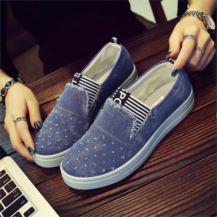 Women Canva Sneakers Shoes Spring Denim Shoes Female Flats Gril Students Casual Classic Shoes New Jeans Feminino Zapatos Mujer