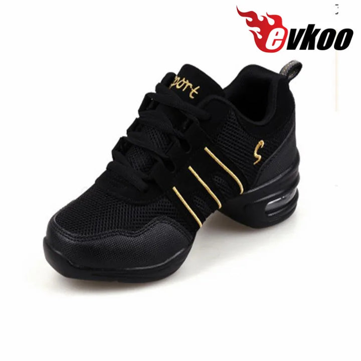 Women's Jazz Dance Sneakers Hip Hop Red White Breathable Soft Sole Comfortable Flexible Dance Sport Shoes J-002 DIY