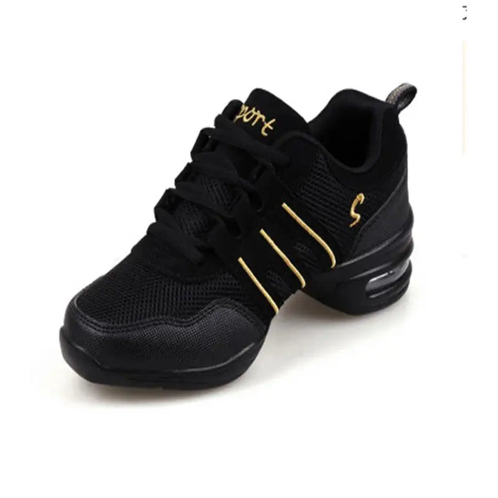 Women's Jazz Dance Sneakers Hip Hop Red White Breathable Soft Sole Comfortable Flexible Dance Sport Shoes J-002 DIY