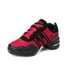 Women's Jazz Dance Sneakers Hip Hop Red White Breathable Soft Sole Comfortable Flexible Dance Sport Shoes J-002 DIY