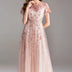 High-quality long dress embroidery large swing dress dress ladies elegant temperament round neck short-sleeved ladies dresses