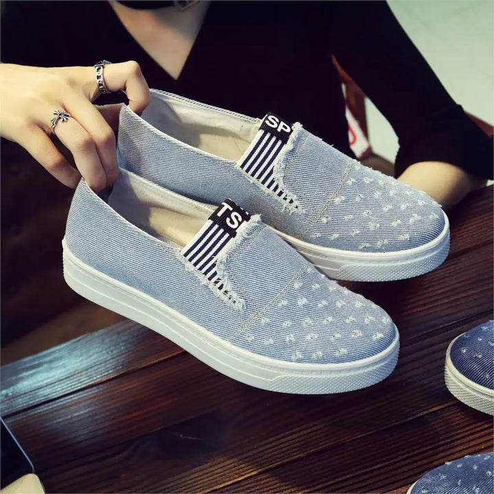 Women Canva Sneakers Shoes Spring Denim Shoes Female Flats Gril Students Casual Classic Shoes New Jeans Feminino Zapatos Mujer