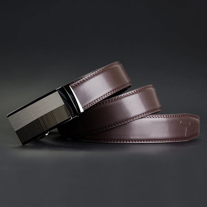 COWATHER  Men Belts Cow Genuine Leather Belt Automatic Buckle Male Strap Cowhide Alloy Buckle Fashion Male Cowskin Waistband
