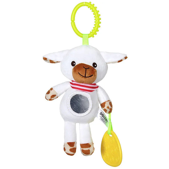 Soft Animal Handbells Rattles Butterfly Rabbit Duck Plush Infant Baby Development Handle Toys Hot Selling WIth Teether Baby Toy
