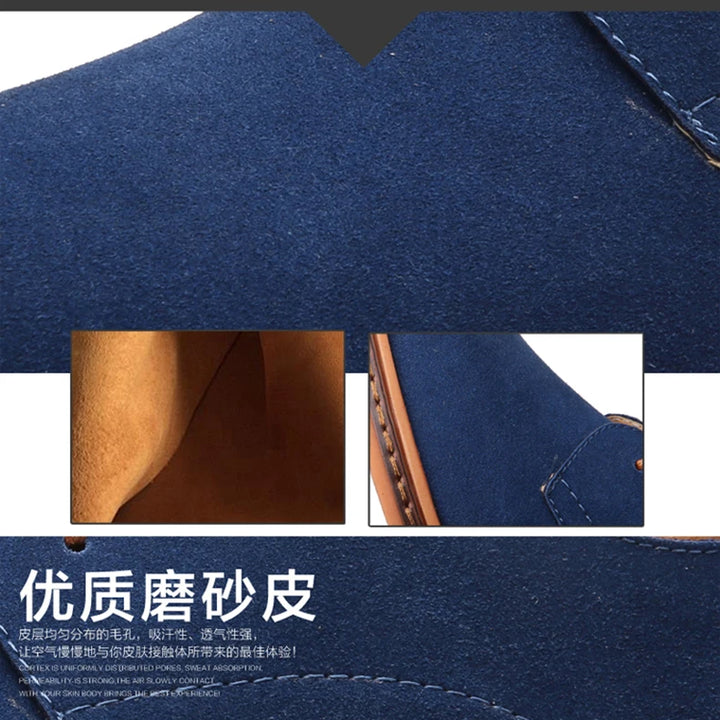 Spring Suede Leather Men Shoes Oxford Casual Shoes Classic Sneakers Comfortable Footwear Dress Shoes Large Size Flats