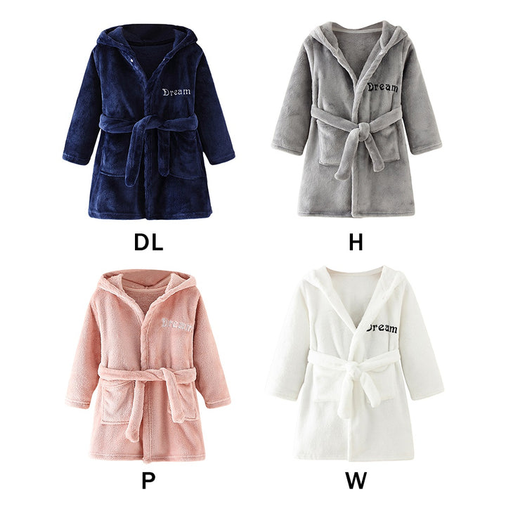 Children Bath Robes Flannel Winter Kids Sleepwear Hooded Robe Infant Nightgown for Boys Girls 3-10 Years Baby Clothes For Kids