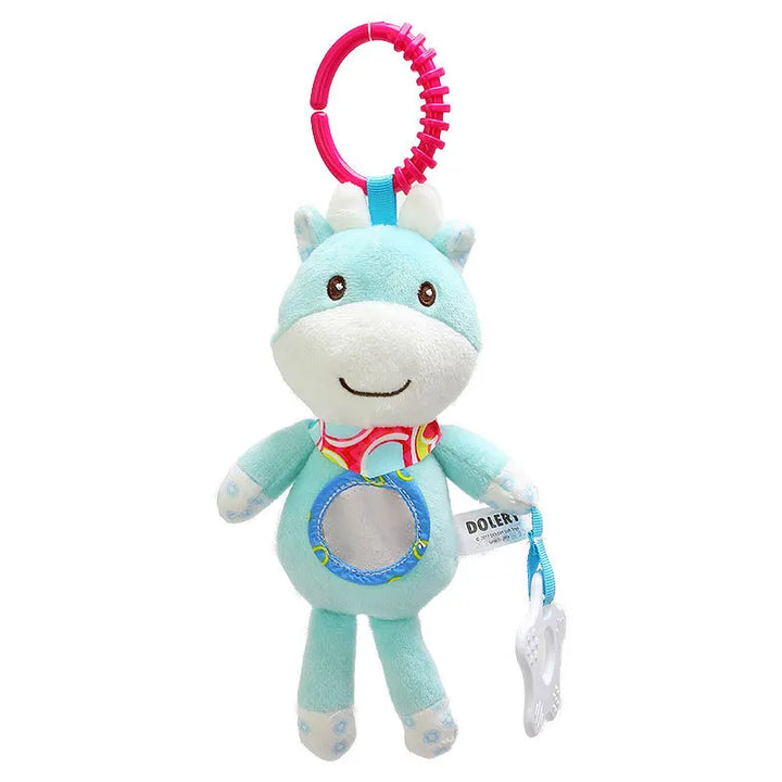 Soft Animal Handbells Rattles Butterfly Rabbit Duck Plush Infant Baby Development Handle Toys Hot Selling WIth Teether Baby Toy