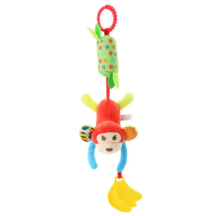 Soft Animal Handbells Rattles Butterfly Rabbit Duck Plush Infant Baby Development Handle Toys Hot Selling WIth Teether Baby Toy
