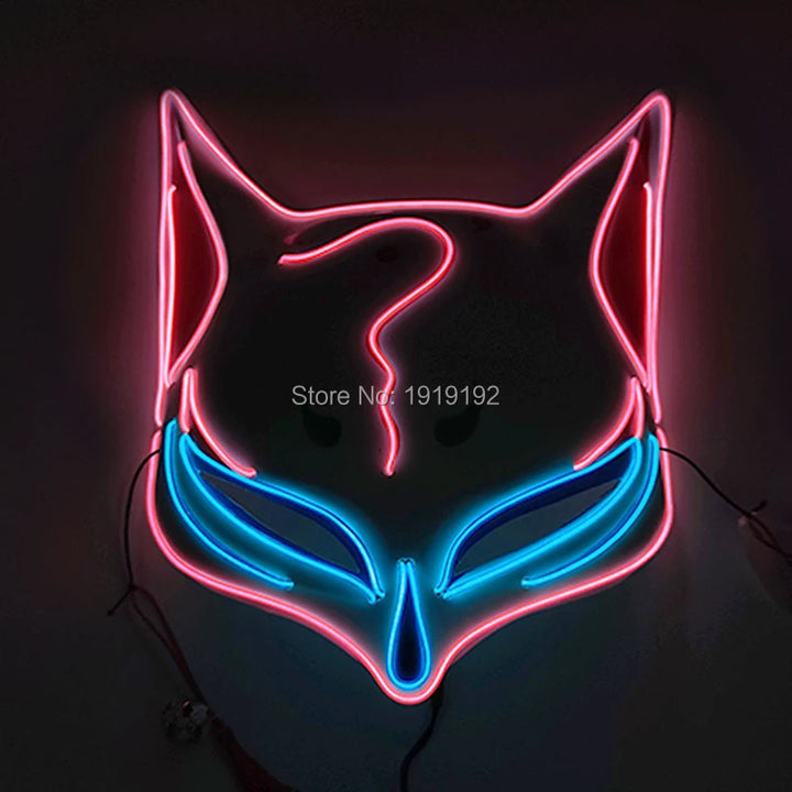 Halloween Carnival Party Costume Decoration Luminous LED Mask Halloween Mask LED Maske Light Up Party Masks for Glow Party