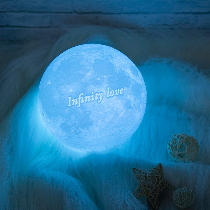 3D Printing Moon Lamp Personalized Photo Text Customized Night Light USB Rechargeable Birthday Mother Day Valentine's Lunar Gift