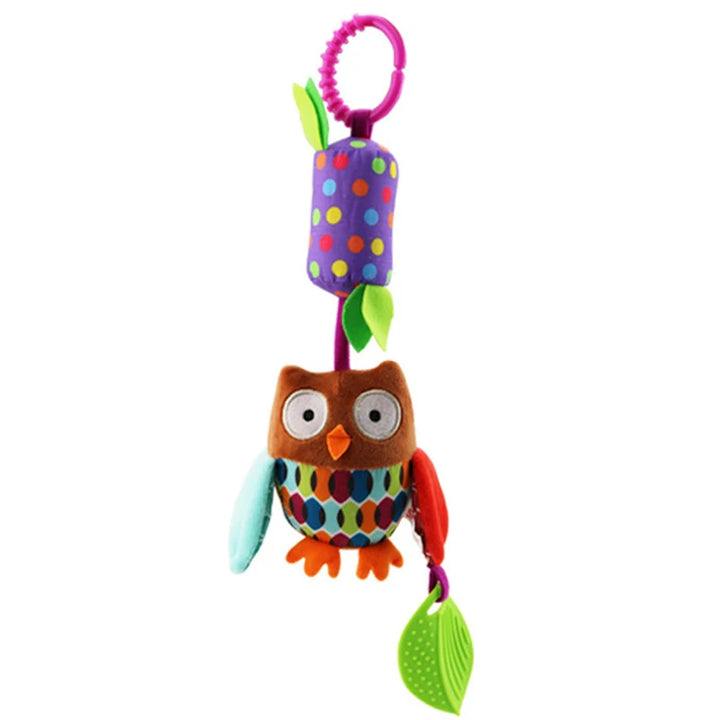 Soft Animal Handbells Rattles Butterfly Rabbit Duck Plush Infant Baby Development Handle Toys Hot Selling WIth Teether Baby Toy