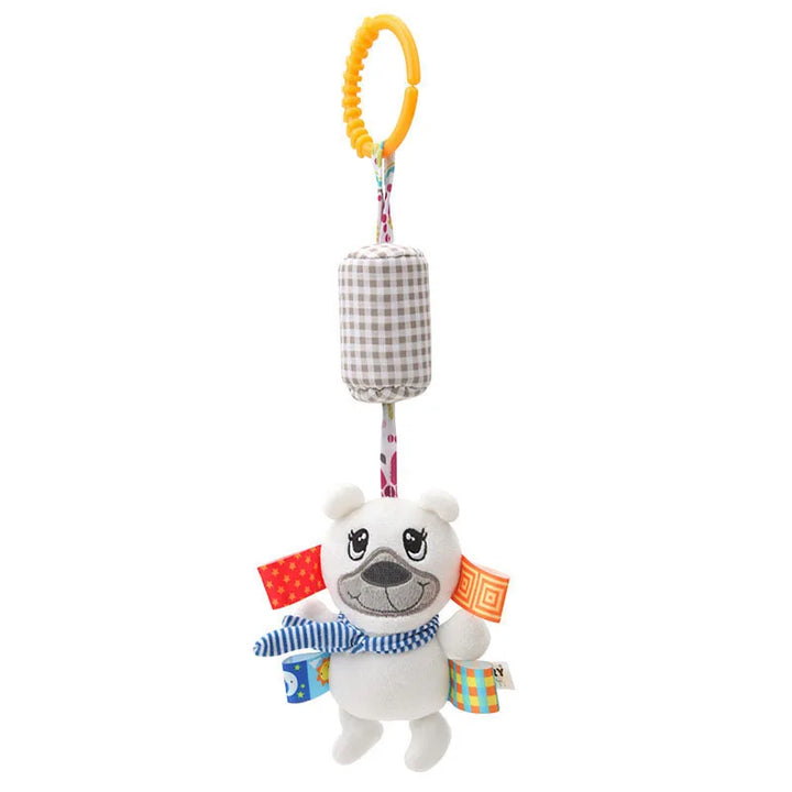 Soft Animal Handbells Rattles Butterfly Rabbit Duck Plush Infant Baby Development Handle Toys Hot Selling WIth Teether Baby Toy