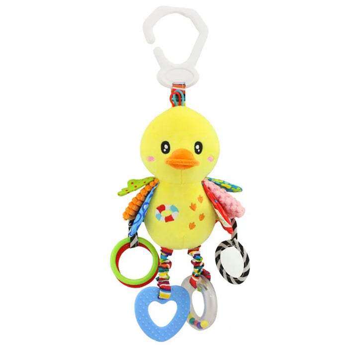 Soft Animal Handbells Rattles Butterfly Rabbit Duck Plush Infant Baby Development Handle Toys Hot Selling WIth Teether Baby Toy