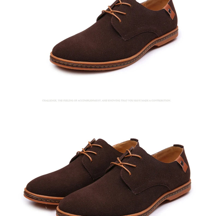 Spring Suede Leather Men Shoes Oxford Casual Shoes Classic Sneakers Comfortable Footwear Dress Shoes Large Size Flats