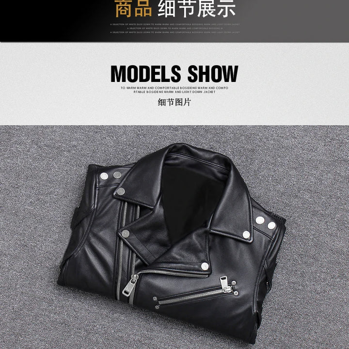 Mauroicardi Spring Black Pu Leather Motorcycle Jacket for Men Style Long Sleeve Zipper Pockets Mens Leather Jackets and Coats